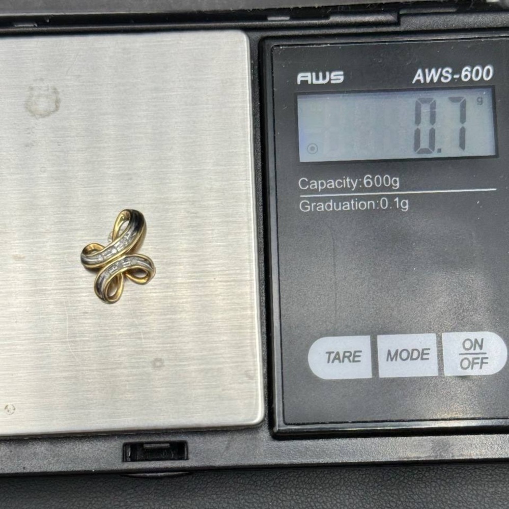 10k Two Tone Solid Gold Diamond Infinity Pendant … - image 6